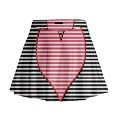 Heart Stripes Symbol Striped Mini Flare Skirt by Nexatart