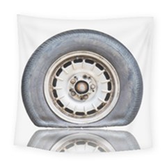 Flat Tire Vehicle Wear Street Square Tapestry (large) by Nexatart