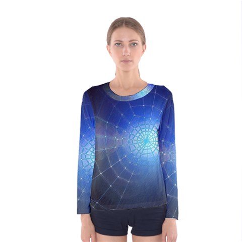 Network Cobweb Networking Bill Women s Long Sleeve Tee by Nexatart