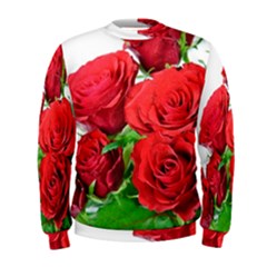 A Bouquet Of Roses On A White Background Men s Sweatshirt by Nexatart