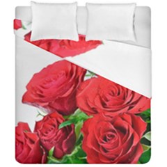 A Bouquet Of Roses On A White Background Duvet Cover Double Side (california King Size) by Nexatart