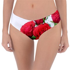 A Bouquet Of Roses On A White Background Reversible Classic Bikini Bottoms