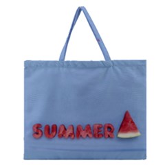 Summer Watermellon Zipper Large Tote Bag