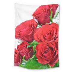 A Bouquet Of Roses On A White Background Large Tapestry by Nexatart