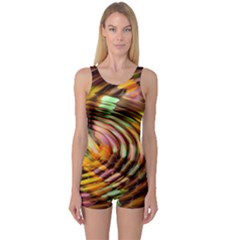 Wave Rings Circle Abstract One Piece Boyleg Swimsuit by Nexatart