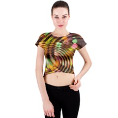 Wave Rings Circle Abstract Crew Neck Crop Top by Nexatart