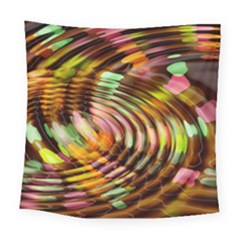 Wave Rings Circle Abstract Square Tapestry (Large)