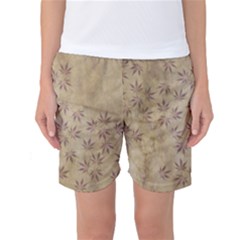 Parchment Paper Old Leaves Leaf Women s Basketball Shorts by Nexatart