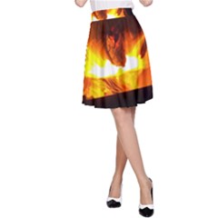 Fire Rays Mystical Burn Atmosphere A-line Skirt by Nexatart