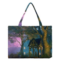 Background Forest Trees Nature Medium Tote Bag by Nexatart