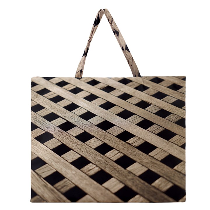 Texture Wood Flooring Brown Macro Zipper Large Tote Bag