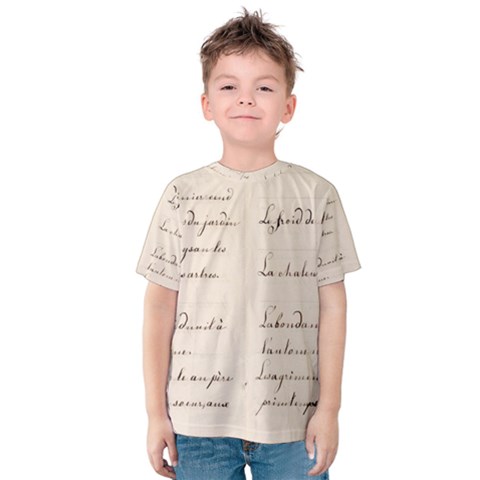 German French Lecture Writing Kids  Cotton Tee by Nexatart