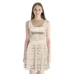 German French Lecture Writing Split Back Mini Dress  by Nexatart