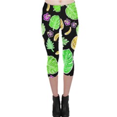 Tropical Pattern Capri Leggings  by Valentinaart