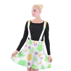 Tropical Pattern Suspender Skater Skirt