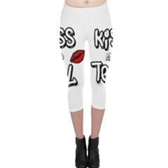 Kiss And Tell Capri Leggings  by Valentinaart