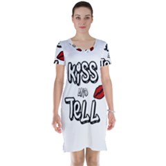 Kiss And Tell Short Sleeve Nightdress by Valentinaart