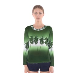 Tropical Sunset Women s Long Sleeve Tee