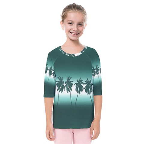 Tropical Sunset Kids  Quarter Sleeve Raglan Tee by Valentinaart