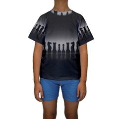 Chess Pieces Kids  Short Sleeve Swimwear by Valentinaart