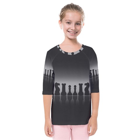 Chess Pieces Kids  Quarter Sleeve Raglan Tee by Valentinaart