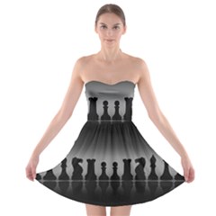 Chess Pieces Strapless Bra Top Dress by Valentinaart