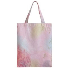 Watercolor Floral Zipper Classic Tote Bag