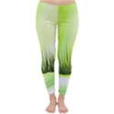 Green Background Wallpaper Texture Classic Winter Leggings View1