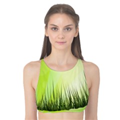 Green Background Wallpaper Texture Tank Bikini Top