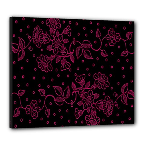 Pink Floral Pattern Background Canvas 24  X 20  by Nexatart