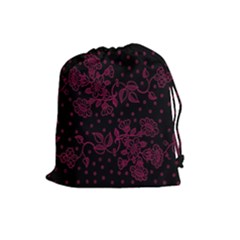 Pink Floral Pattern Background Drawstring Pouches (large)  by Nexatart