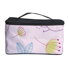 Pretty Summer Garden Floral Bird Pink Seamless Pattern Cosmetic Storage Case