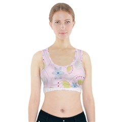 Pretty Summer Garden Floral Bird Pink Seamless Pattern Sports Bra With Pocket by Nexatart