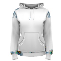 Beautiful Frame Made Up Of Blue Peacock Feathers Women s Pullover Hoodie
