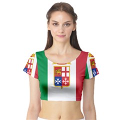 Naval Ensign Of Italy Short Sleeve Crop Top (tight Fit) by abbeyz71