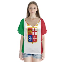 Naval Ensign Of Italy Flutter Sleeve Top by abbeyz71