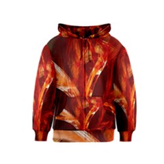 Red Abstract Pattern Texture Kids  Zipper Hoodie by Nexatart