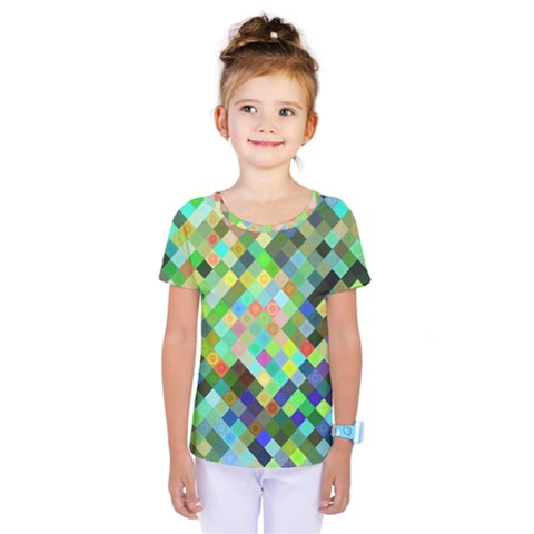 Pixel Pattern A Completely Seamless Background Design Kids  One Piece Tee by Nexatart