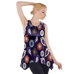 Cute Birds Seamless Pattern Side Drop Tank Tunic by Nexatart