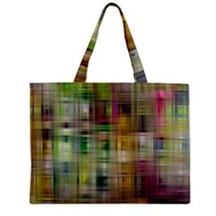 Woven Colorful Abstract Background Of A Tight Weave Pattern Zipper Mini Tote Bag by Nexatart