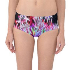 Fractal Fireworks Display Pattern Mid-waist Bikini Bottoms