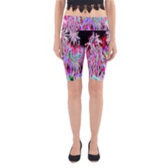 Fractal Fireworks Display Pattern Yoga Cropped Leggings by Nexatart