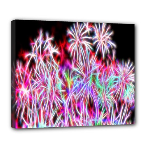 Fractal Fireworks Display Pattern Deluxe Canvas 24  X 20   by Nexatart