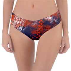 Dark Blue Red And White Messy Background Reversible Classic Bikini Bottoms by Nexatart