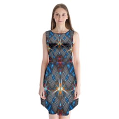 Fancy Fractal Pattern Background Accented With Pretty Colors Sleeveless Chiffon Dress   by Nexatart