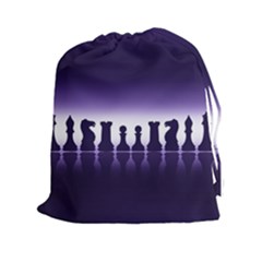 Chess Pieces Drawstring Pouches (xxl) by Valentinaart