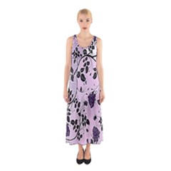 Floral Pattern Background Sleeveless Maxi Dress