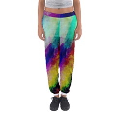 Colorful Abstract Paint Splats Background Women s Jogger Sweatpants