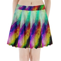 Colorful Abstract Paint Splats Background Pleated Mini Skirt by Nexatart