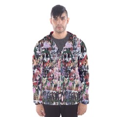 Graffiti Wall Pattern Background Hooded Wind Breaker (men) by Nexatart